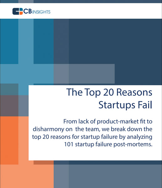Top 20 reasons startups fail report cover